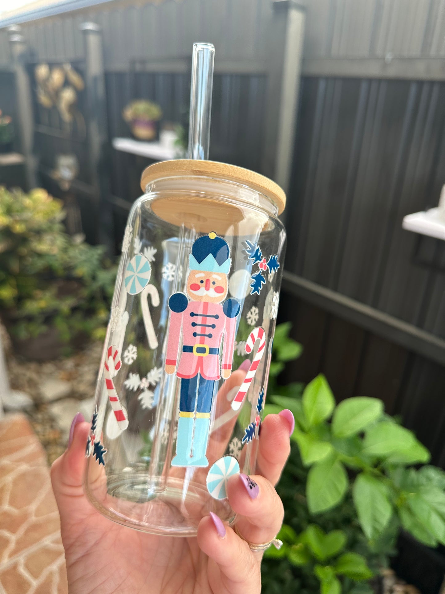 Nutcracker Glass Can Cup