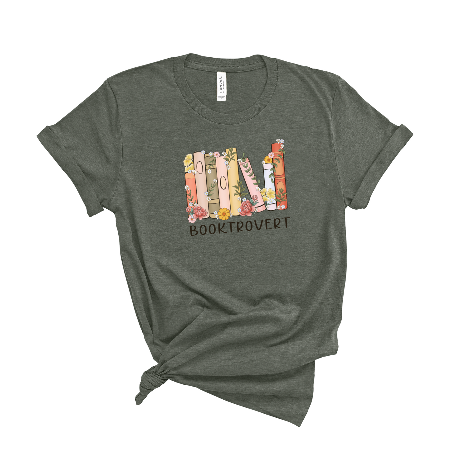 Floral Bookshelf T-shirt- Bookish Shirt