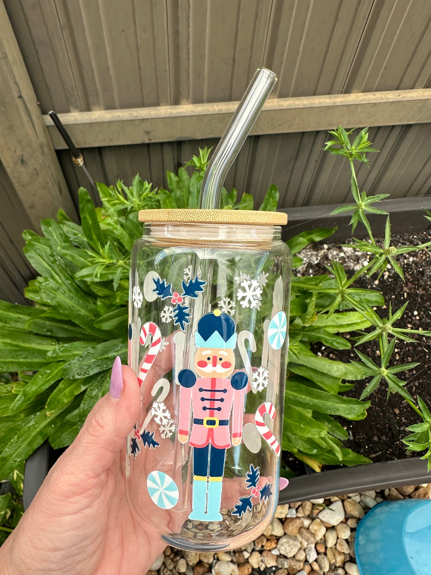 Nutcracker Glass Can Cup
