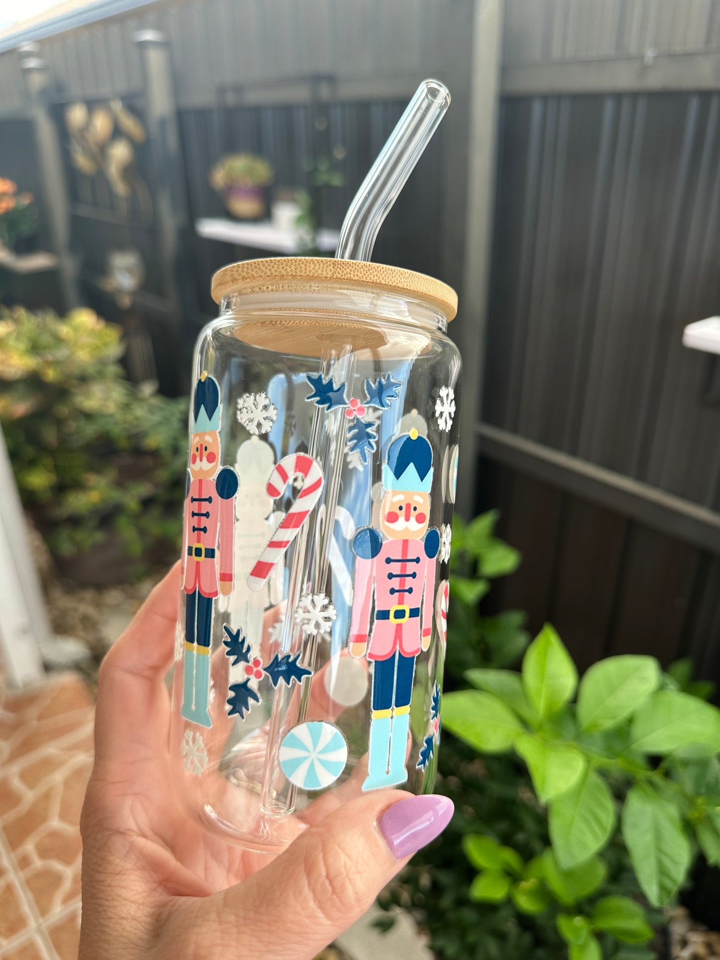 Nutcracker Glass Can Cup