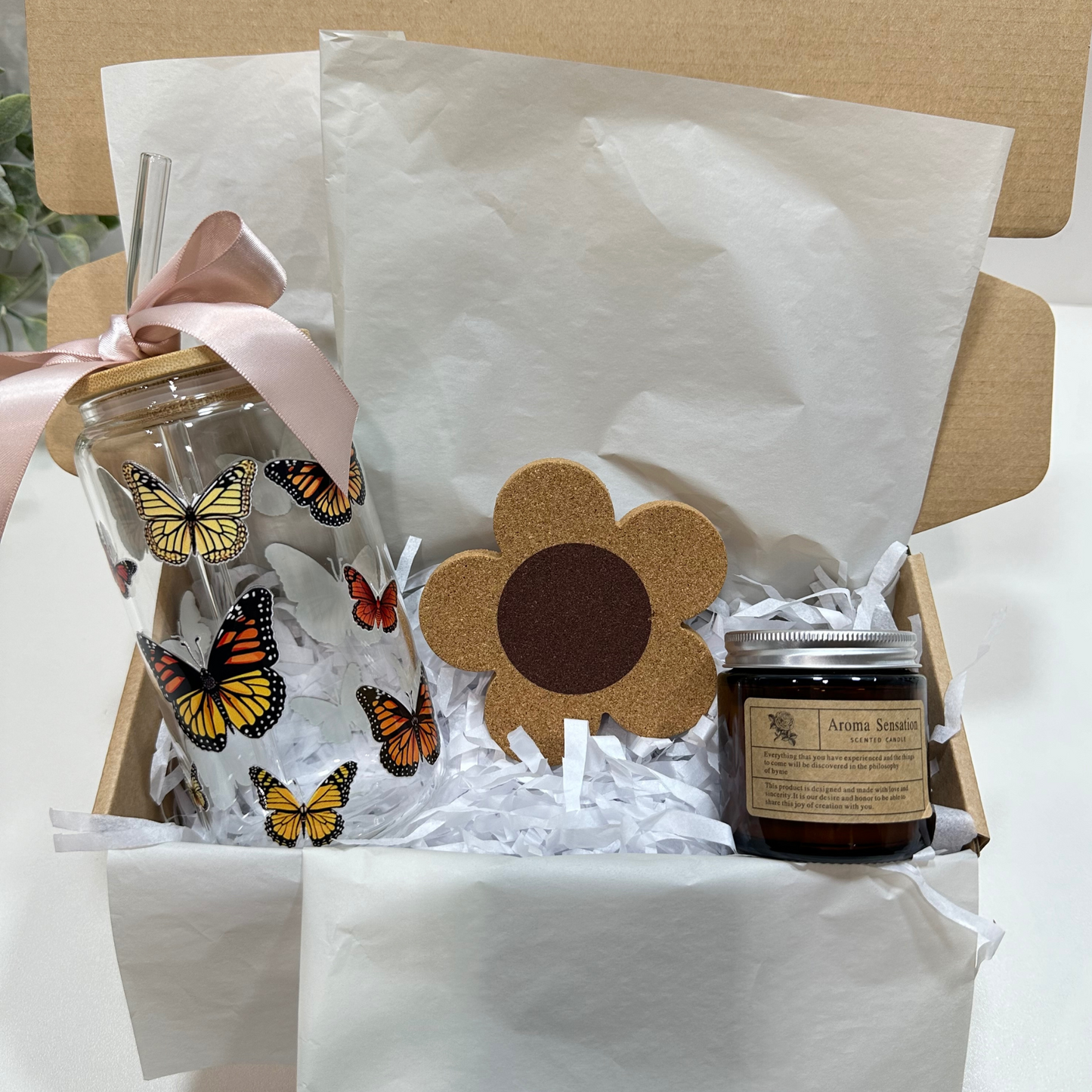 Butterfly Glass Cup Gift Box