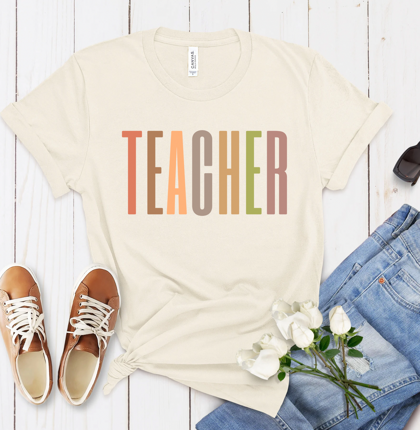natural shirt with teacher design
