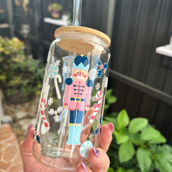 Nutcracker Glass Can Cup