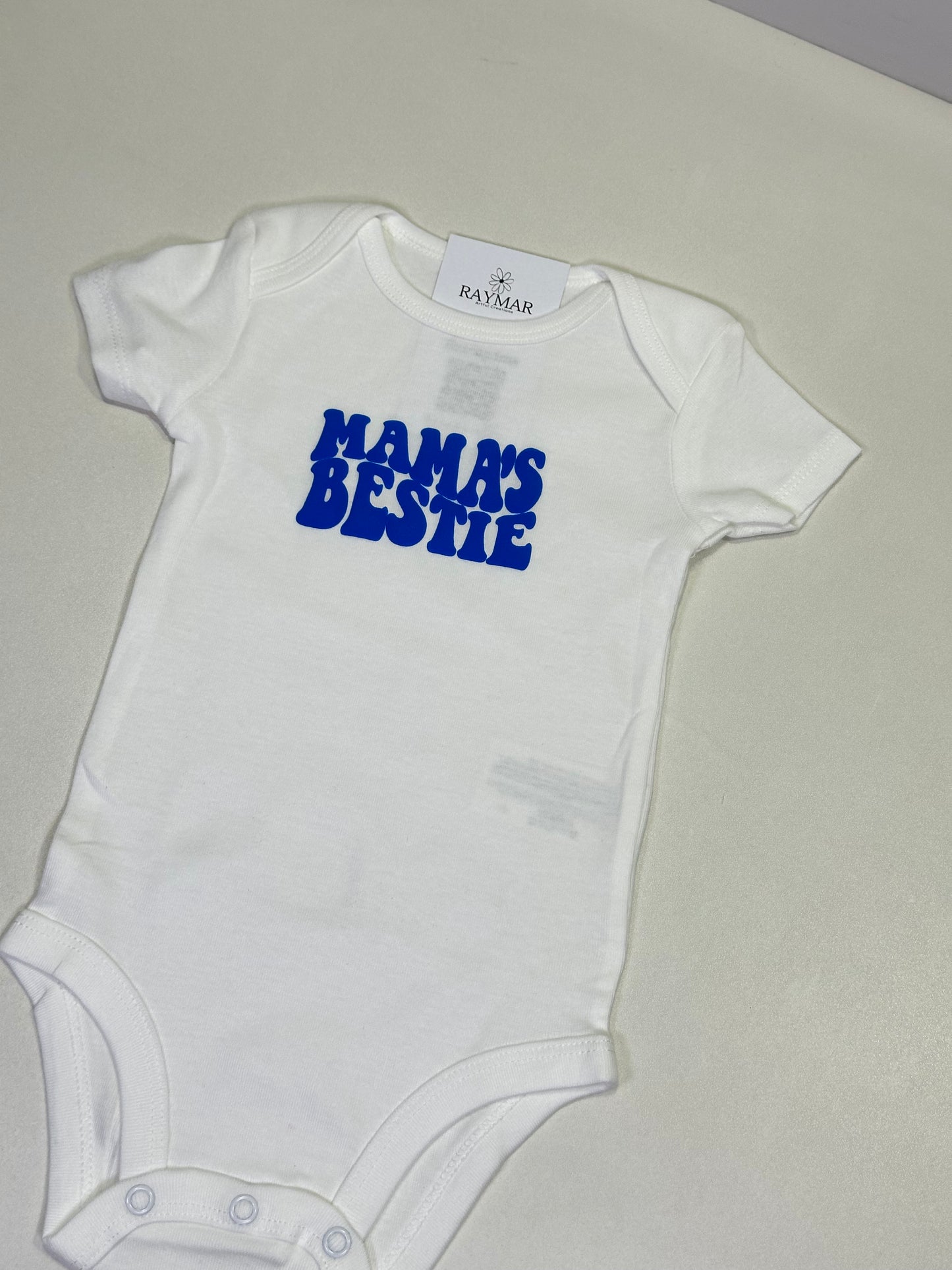Mama’s Bestie Onesie & Kid Shirt – Puff Print Matching Family Outfit