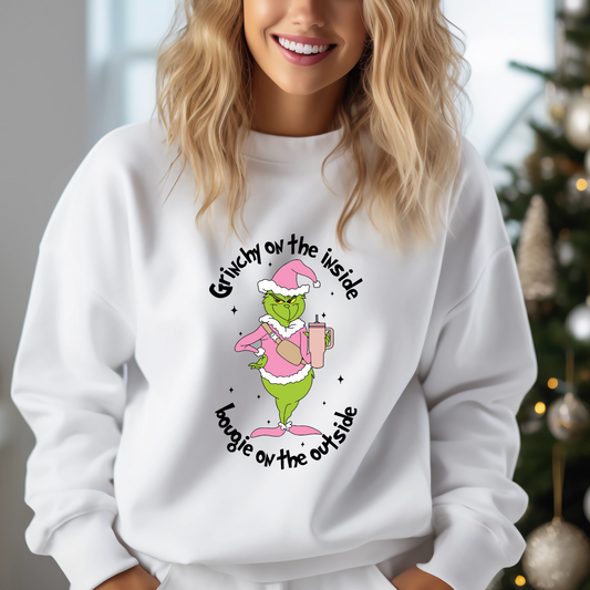 Grinchy on the inside Bougie on the outside Sweatshirt