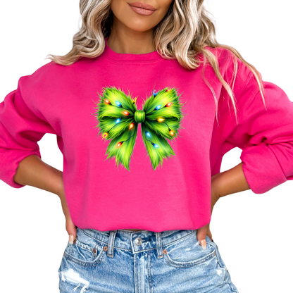 Grinchy Christmas Bow Sweatshirt