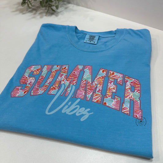 Neon Summer Vibes Comfort Colors T-Shirt – Bright Tropical Graphic Tee