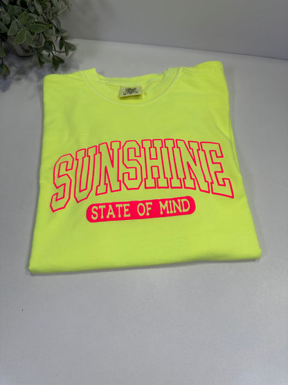 Sunshine State of Mind Neon Comfort Colors T-Shirt – Puff Print Summer Tee