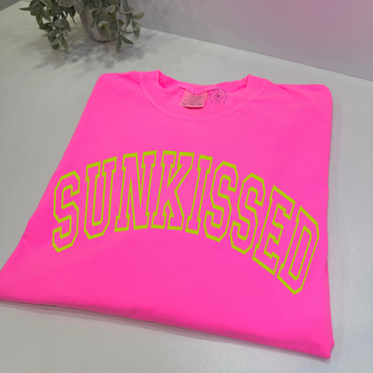 Sunkissed Neon Comfort Colors T-Shirt – Puff Print Summer Shirt