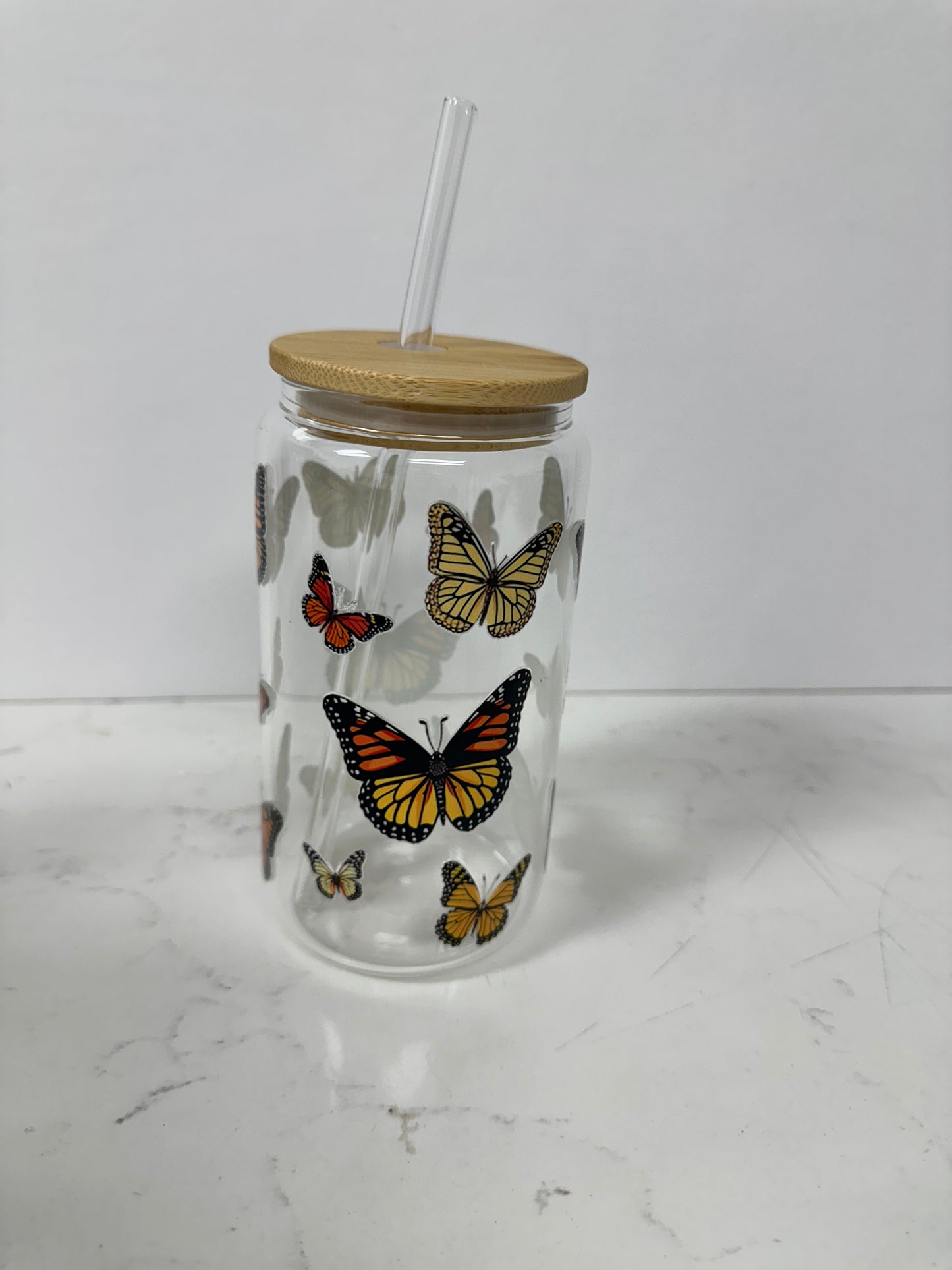 Fall Monarch Butterfly Glass Cup Bundle