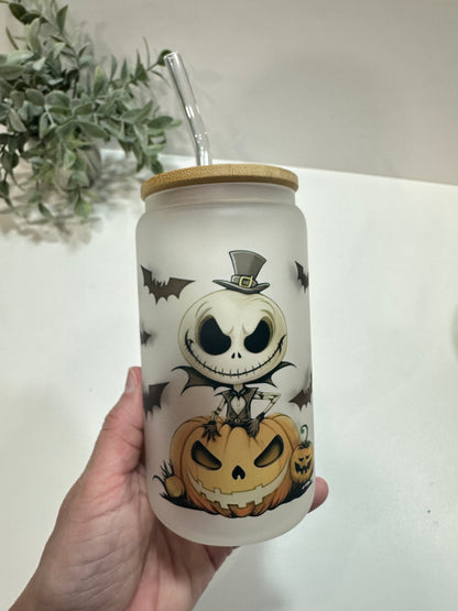 Personalized Jack o Lantern Glass Cup