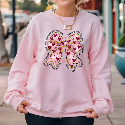 Valentine Coquette Sweatshirt "I'm Worthy"