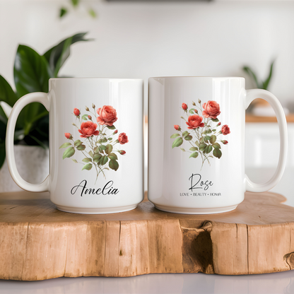 Personalized Birth Flower Mug