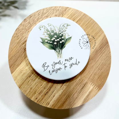 Custom Flower Birth Month Coaster