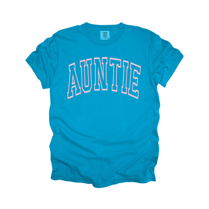 Auntie Comfort Colors T-Shirt – Puff Print Tee for Cool Aunts