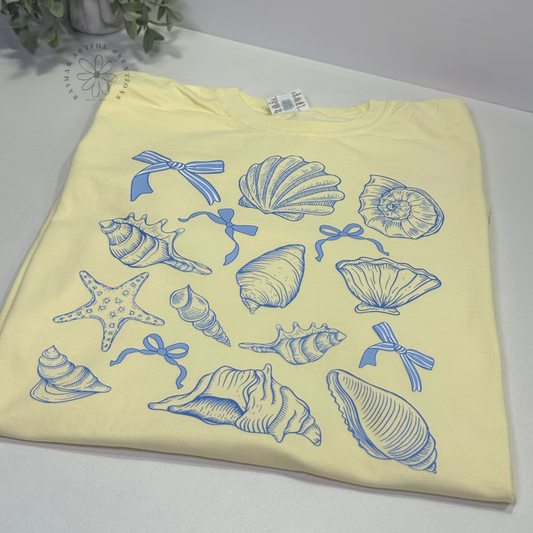 Comfort Colors Coquette Seashell Tee-Summer T-shirt