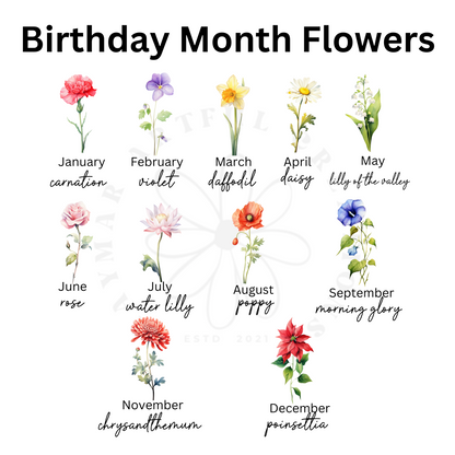 birthday month flower chart