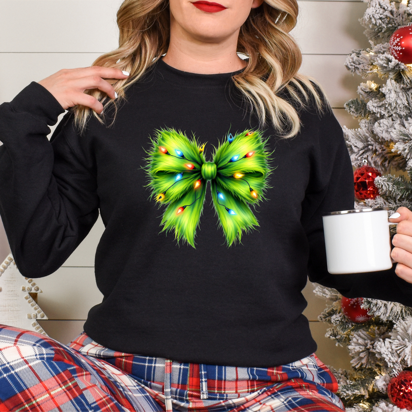 Grinchy Christmas Bow Sweatshirt