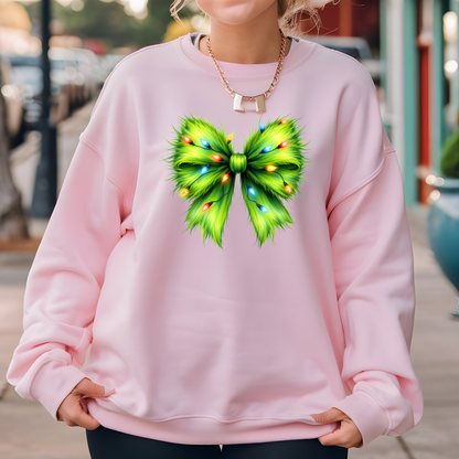 Grinchy Christmas Bow Sweatshirt