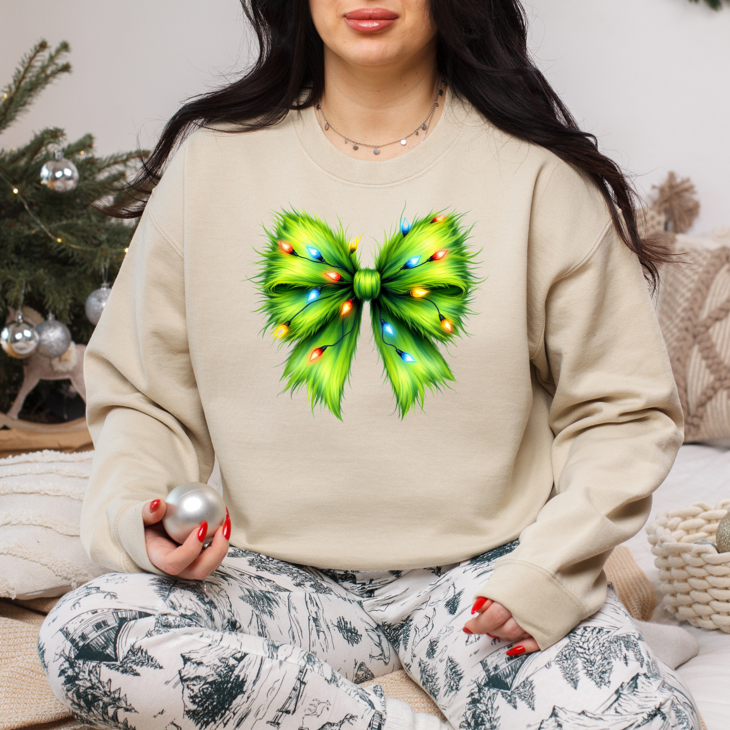 Grinchy Christmas Bow Sweatshirt