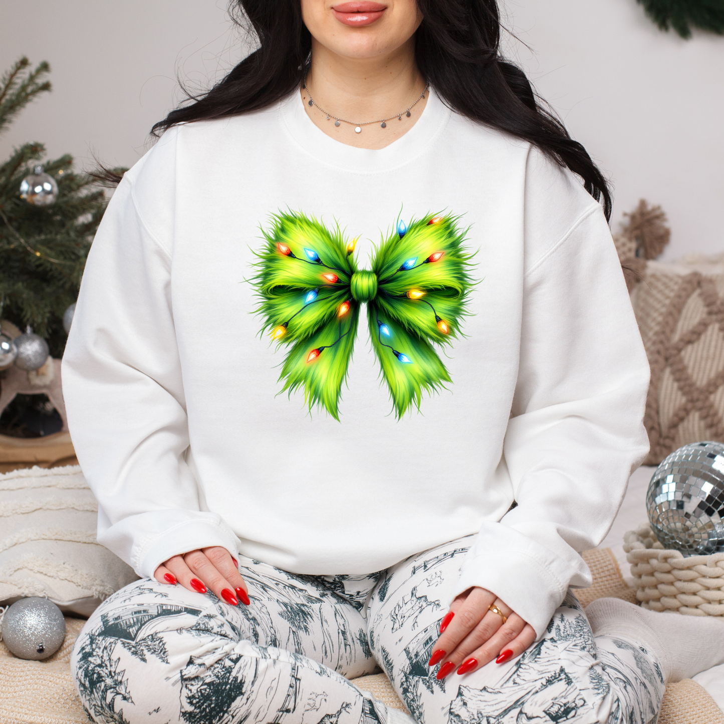 Grinchy Christmas Bow Sweatshirt