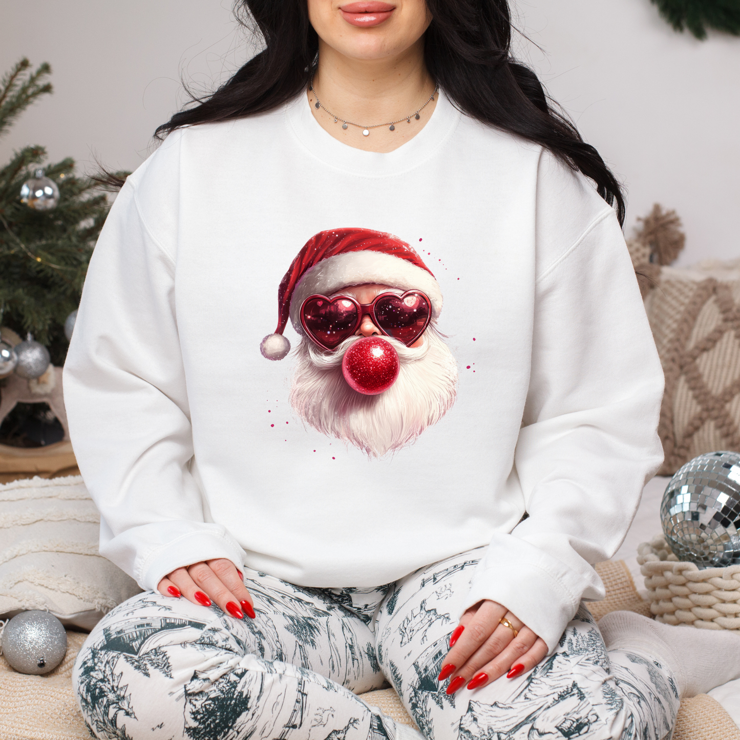 Christmas Santa Bubblegum Sweatshirt