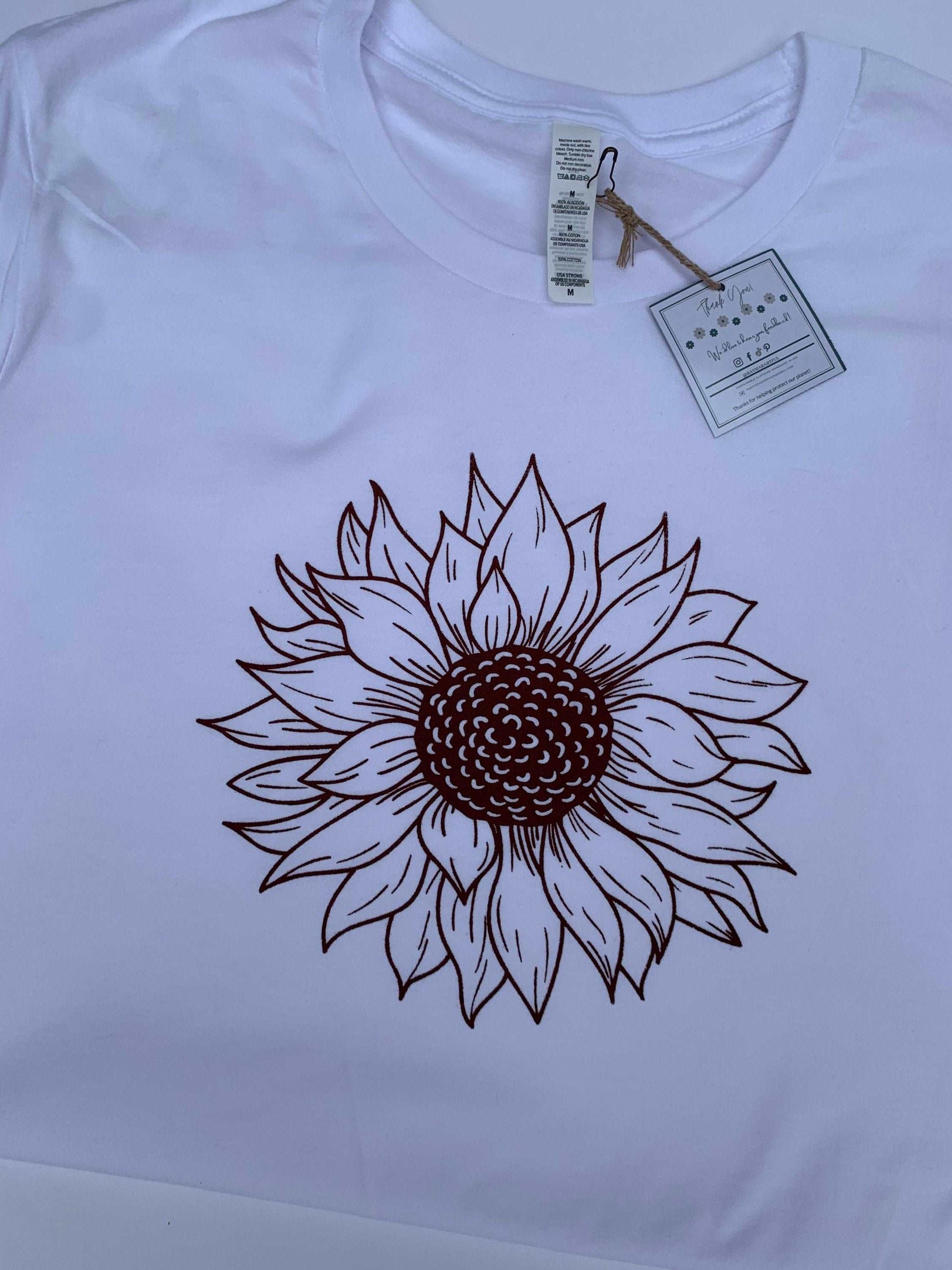 Boho Sunflower White Shirt