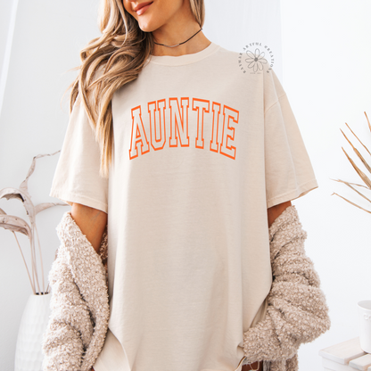 Auntie Comfort Colors T-Shirt – Puff Print Tee for Cool Aunts