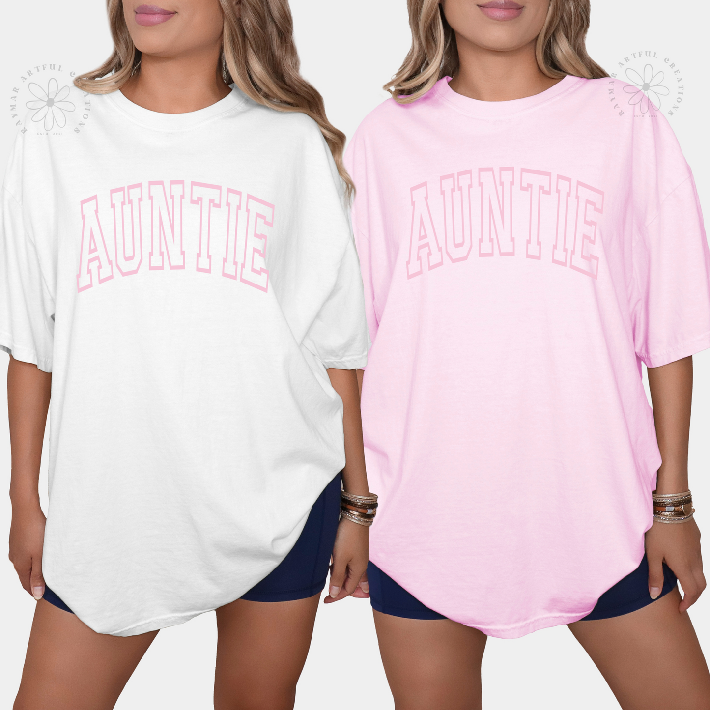 Auntie Comfort Colors T-Shirt – Puff Print Tee for Cool Aunts