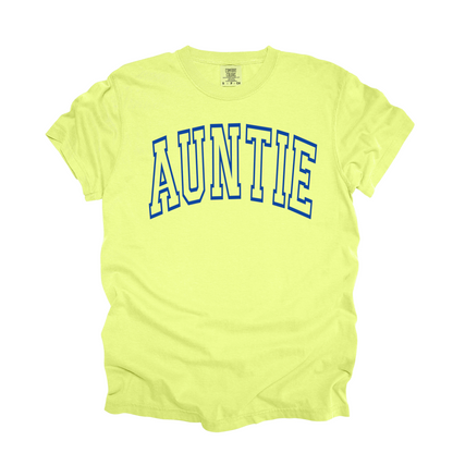 Auntie Comfort Colors T-Shirt – Puff Print Tee for Cool Aunts